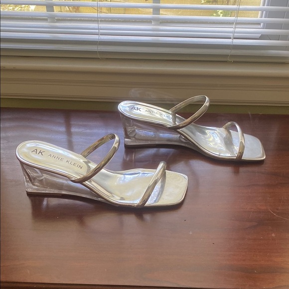 Anne Klein Silver Wedges with Chic Straps - Picture 2 of 6